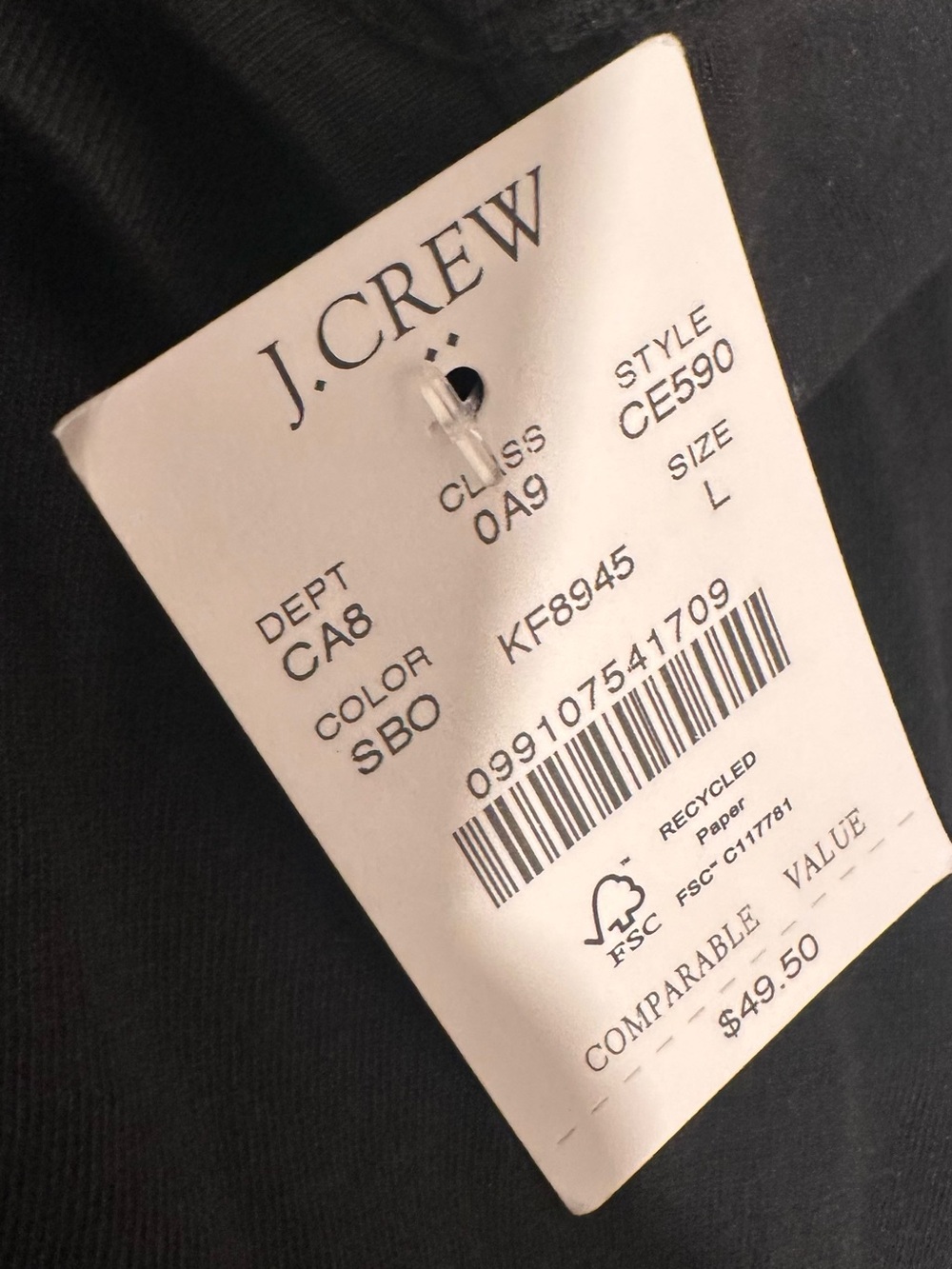 JCrew Collector Cotton Tee Black Sequin Bows Graphic T-Shirt Slim Fit Size Large - Picture 7 of 11
